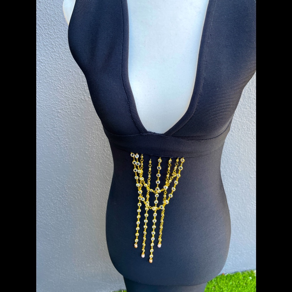 Herve Leger black embellished dress Size XS